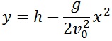 Уравнение траектории тела, брошенного горизонтально