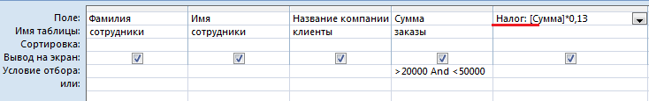 Создание запросов в базе данных